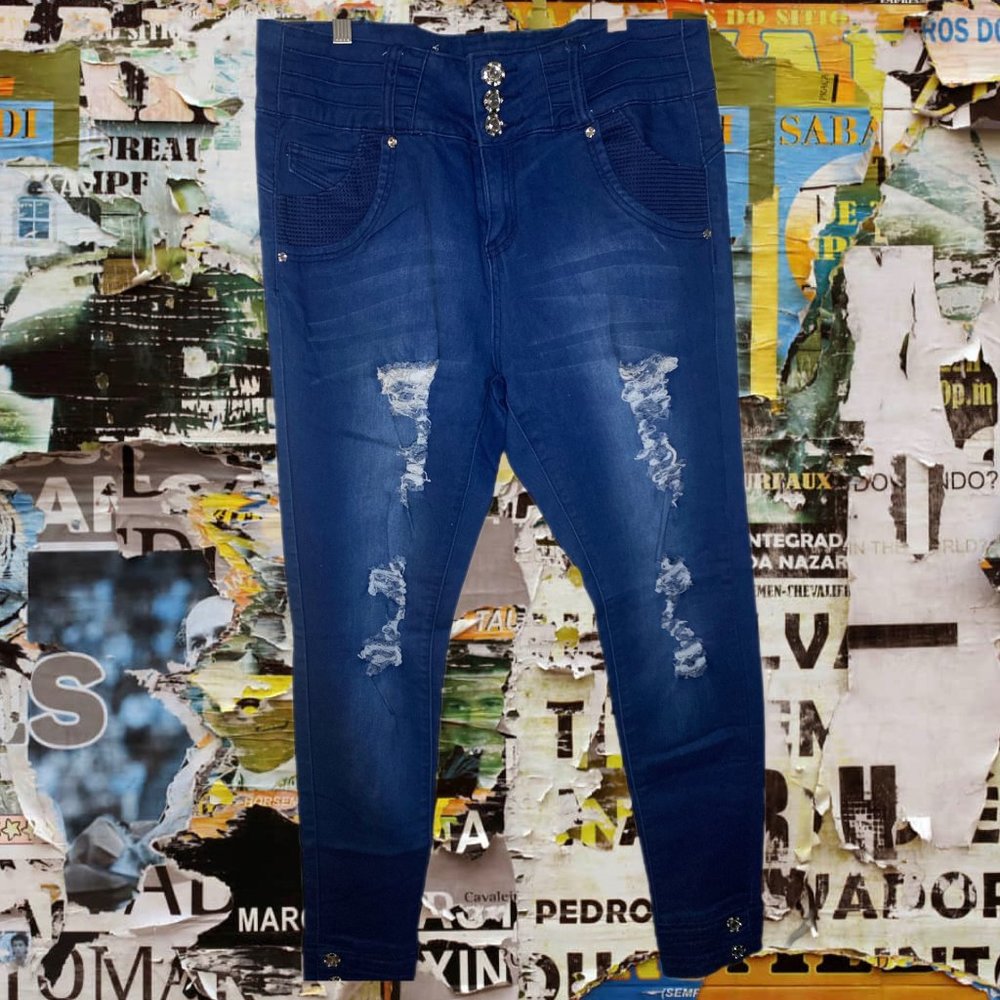 ripped blue jeans